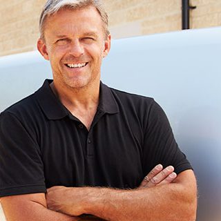 Inszone Insurance Business Owner’s Policy (BOP) Page Banner - Male Van Owner Standing