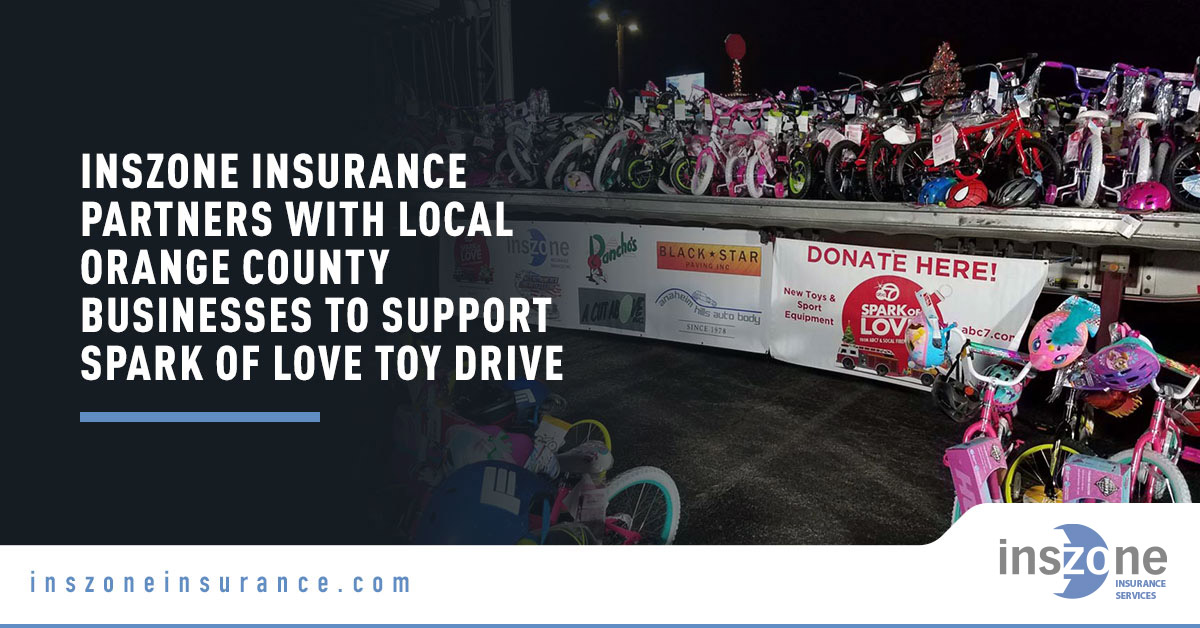 Spark of Love Toy Drive - Banner Image for Inszone Insurance Partners with Local Orange County Businesses to Support Spark of Love Toy Drive Blog